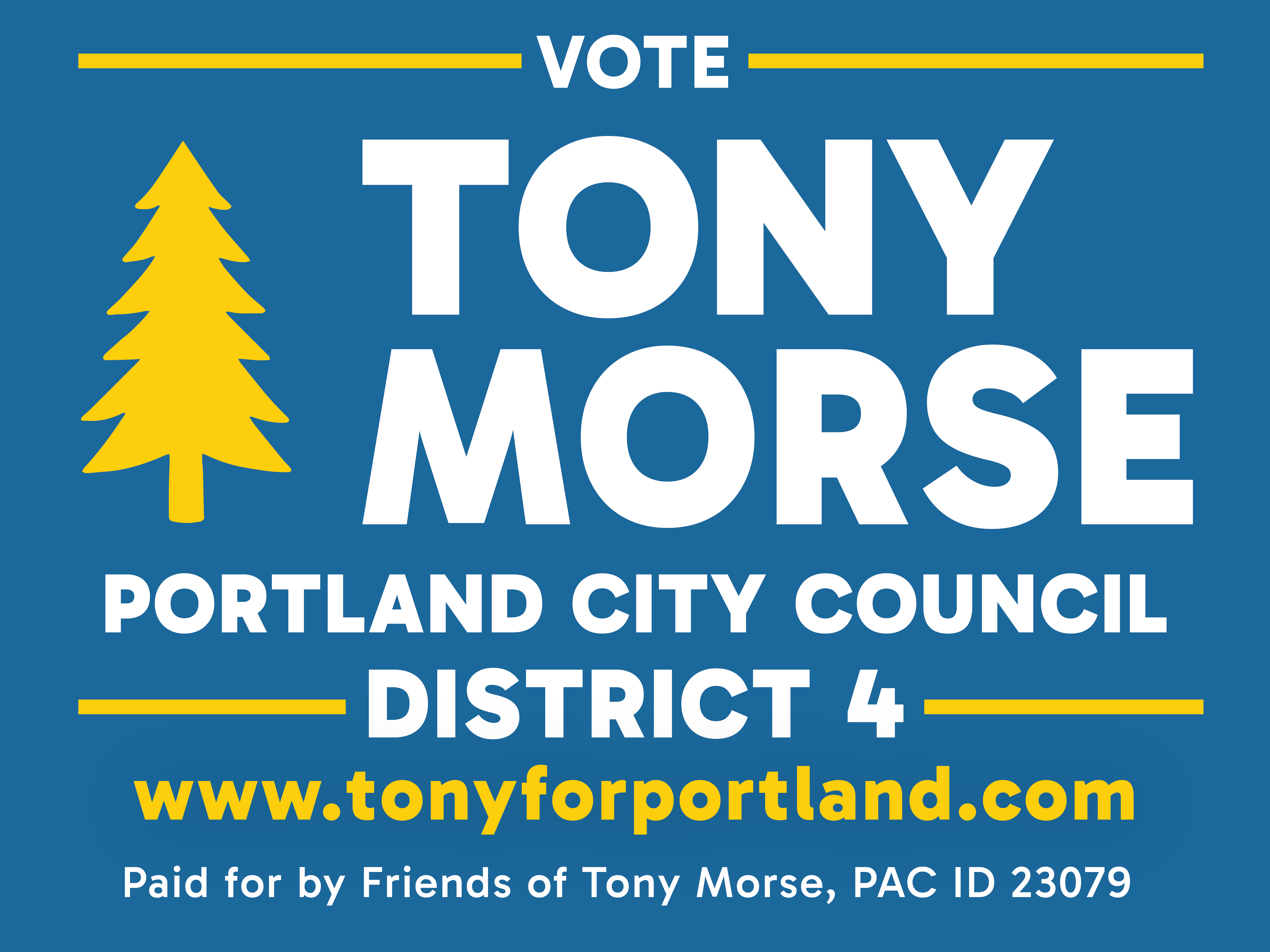 Tony Morse lawn sign